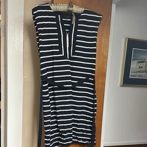 Navy and White Striped Dress